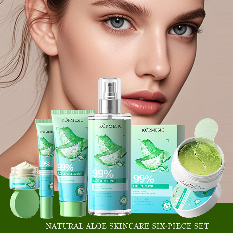 Skincare Viral Tiktok - Aloe Vera Hautpflege-Set, reinigende Gesichtscreme, Gesichtsreiniger,