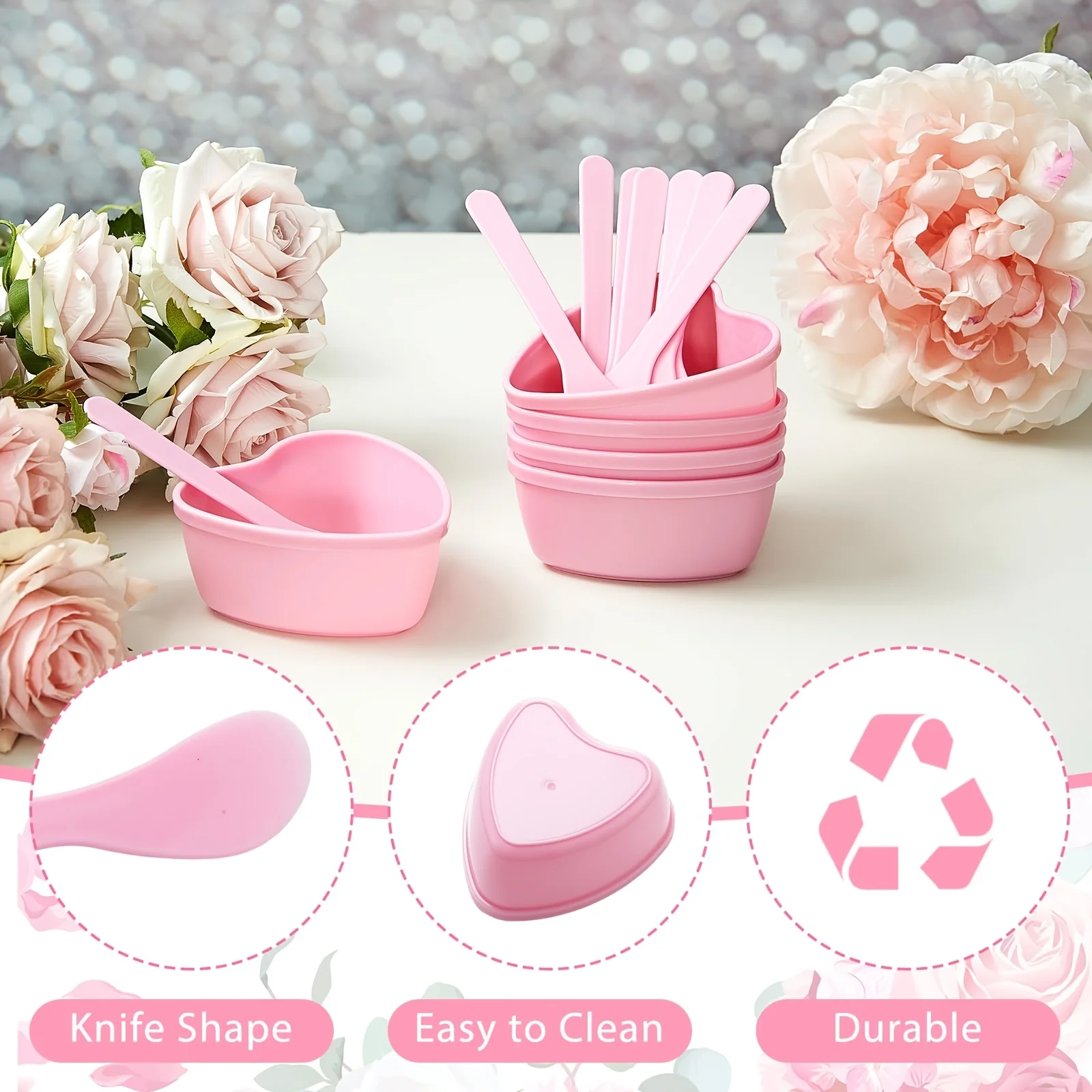 6-teilige rosa herzförmige Ges – Skincare Indonesia Bewertung und Preis